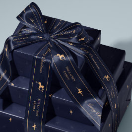 Fita personalizada de Natal luxuosa azul
