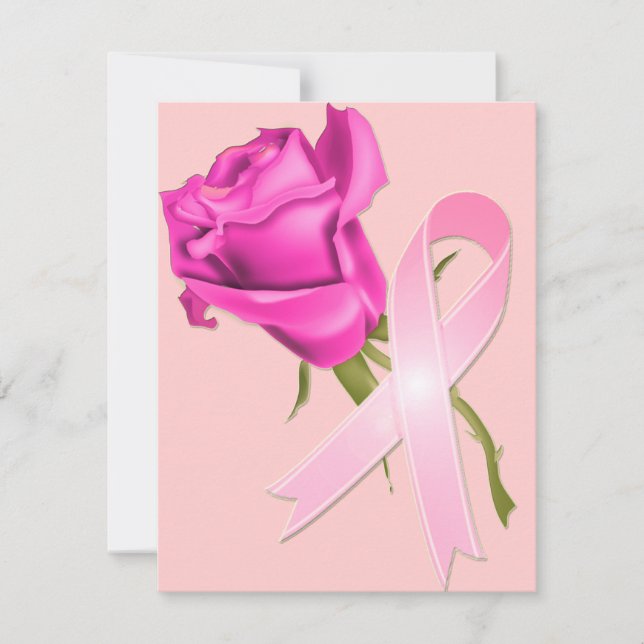 Fita rosa com Rosa *Consciência do Cancer da Mama  (Frente)