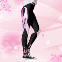 Fita Rosa Meninas Personalizam Leggings Negras