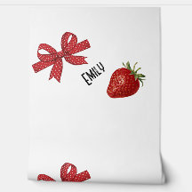 Fita vermelha e branca com morango