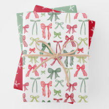 Fitas de Natal Coquette Papel de Embrulho Vermelho
