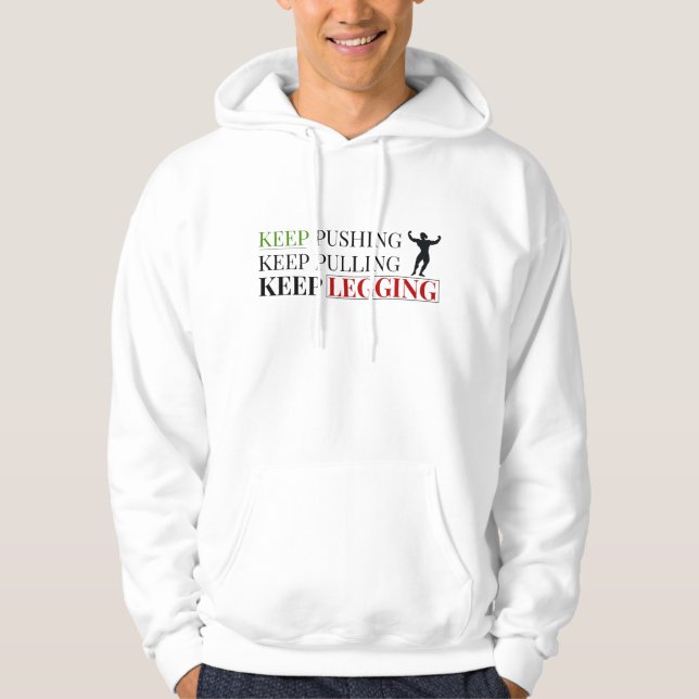 Fitness Quote Pullover Hoodie – Minimal Text Desig (Frente)