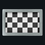 Fivela de cinto Checkered da auto competência da<br><div class="desc">Fivela de cinto Checkered da auto competência da bandeira. Beltbuckle feito sob encomenda com impressão preto e branco dos quadrados. Ideia bonito do presente de época natalícia para o pai,  o marido,  o irmão,  a irmã,  a esposa etc.</div>