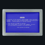 Fivela de cinto de BSOD - tela azul da morte<br><div class="desc">O BSOD infame ou "a tela azul da morte" reproduziram em uma fivela de cinto.  Mostre-lhes que um BSOD pode ser um cinch!</div>