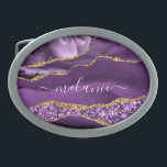 Fivela de Cinto de Nome Personalizado do Marble Do<br><div class="desc">Frasco Personalizado de Cinto de Nome Personalizado com Fecho de Cinto de Marrete de Gito de Gito Roxo Dourado e Roxo Roxo - Seu Aniversário - Presente/Fornecedor de Casamento - Adicione Seu Nome - Texto ou Remover - Faça Seu Presente Especial - Redimensione e mova ou adicione texto / elementos...</div>