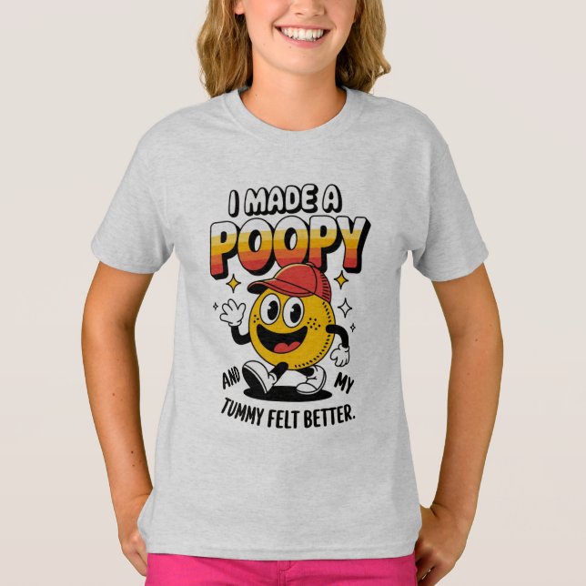 Fiz um Design de cartoon de T-Shirt engraçado (Frente)