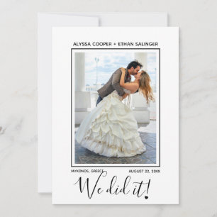 Fizemos Isso Elegante Foto De Anúncio De Casament