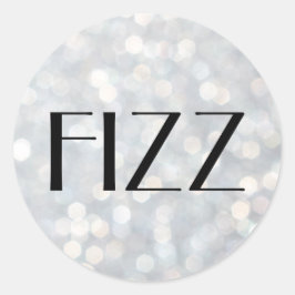 FIZZ sobre o adesivo das bolhas de champanhe prate
