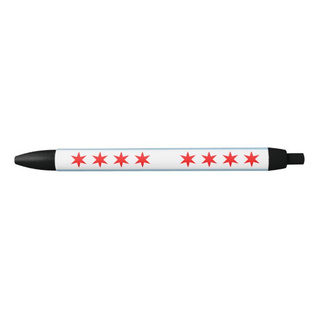 Flag of Chicago, Illinois Black Ink Caneta (Frente)