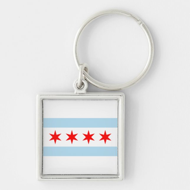 Flag of Chicago, Illinois Chaveiro (Frente)