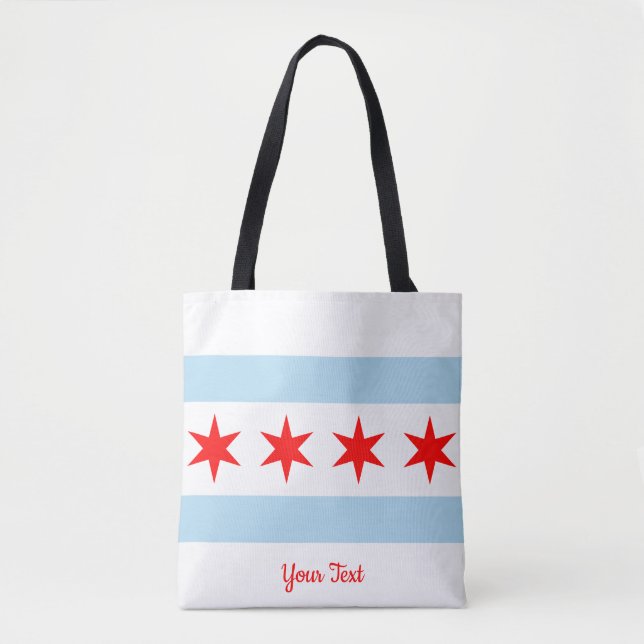 Flag of Chicago, Illinois Tote Bag (Frente)