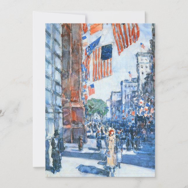 Flags Fifth Avenue de Childe Hassam, Arte Antigo (Frente)