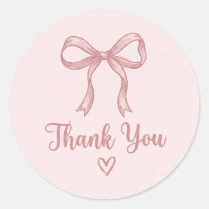 Flair Coquete Laço Rosa Fofa Obrigada Adesivo Redo