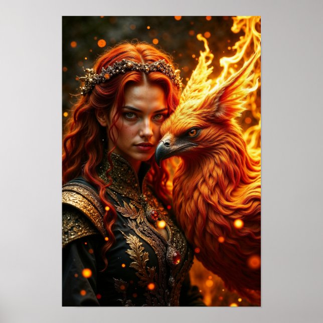 Flame Enchantress Fantasy Poster (Frente)