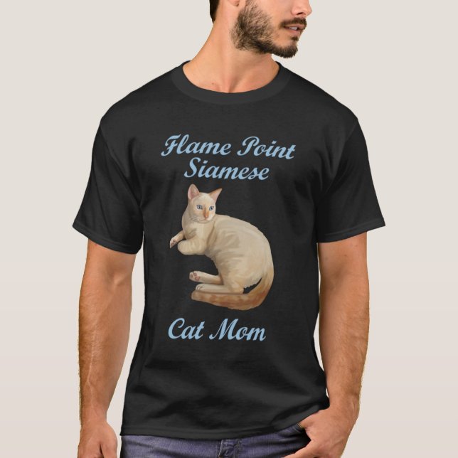 Flame Point Siamese Cat Mãe T-Shirt (Frente)