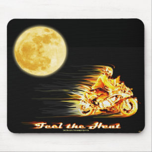 Flaming Biker Fantasy Art Mousepad