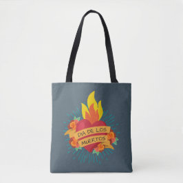 Flaming Heart Dia de los Muertos | Bolsa Tote
