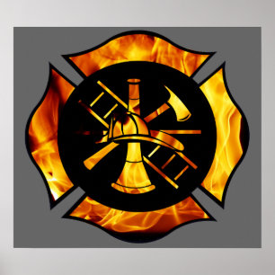 Flaming maltês Cross 2 Poster