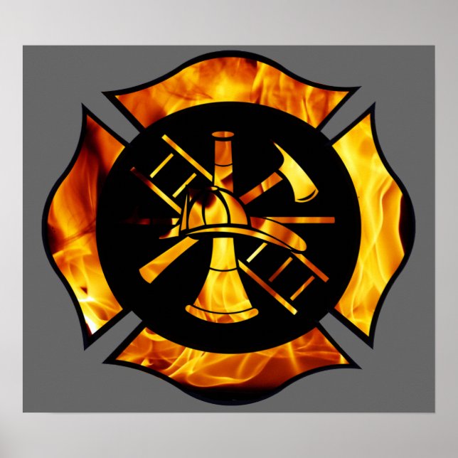 Flaming maltês Cross 2 Poster (Frente)