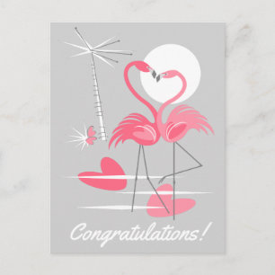 Flamingo Amor Parabéns! cartão postal paisagem