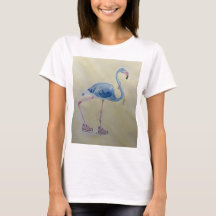Flamingo Azul com t-shirt de Pérolas