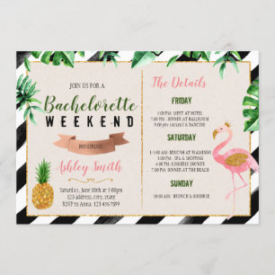 Flamingo bachelorette com convite da Itália