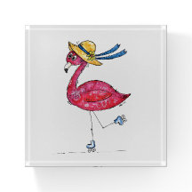 Flamingo, branco e branco, cor-de-rosa, em Skates
