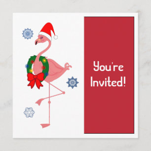 Flamingo, Convite de festas de Natal, em Santa Hat