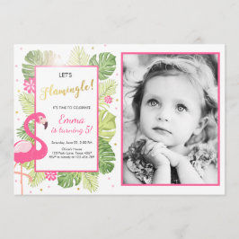 Flamingo convite de festas Tropical Birthday luau
