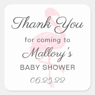 Flamingo cor-de-rosa Obrigado pelo adesivo