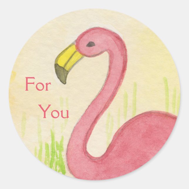 Flamingo cor-de-rosa para você etiqueta (Frente)