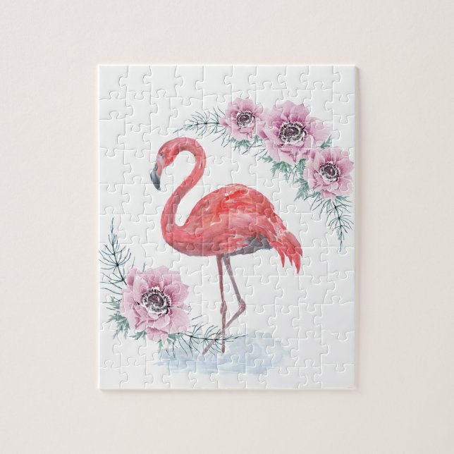 Flamingo cor-de-rosa, pássaro, Quebra-cabeça de se (Vertical)