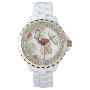 Flamingo, cor-de-rosa, relógio feminino