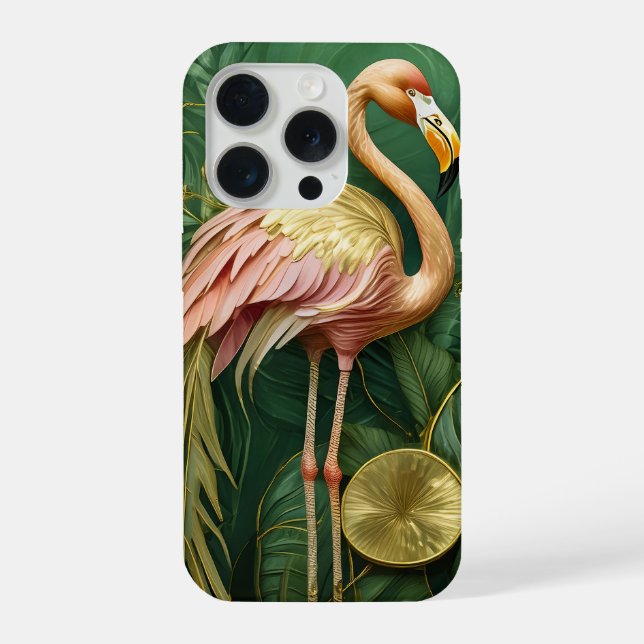Flamingo Corado Reluzente Dourado, Elegante (Verso)