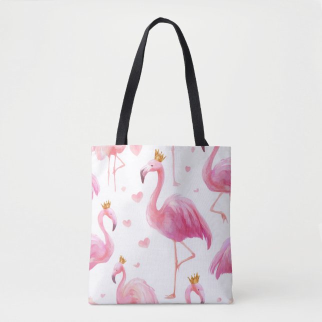 Flamingo Coroado – Luxo Tropical Tote (Frente)