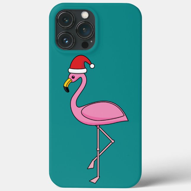 Flamingo de Natal com Santa Hat (Verso)