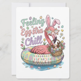 Flamingo de Páscoa Engraçado Sentindo-se Eggstra L