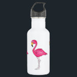 Flamingo Flamingos, Rosa Tropical, Garrafa de Água<br><div class="desc">Apresenta uma ilustração original de um flamingo rosa tropical.</div>