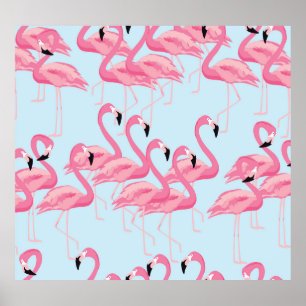 Flamingo Flock: Impressão Tropical Vintage