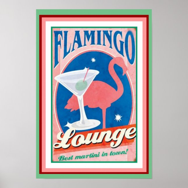 Flamingo Lounge Poster 13 x 19 (Frente)