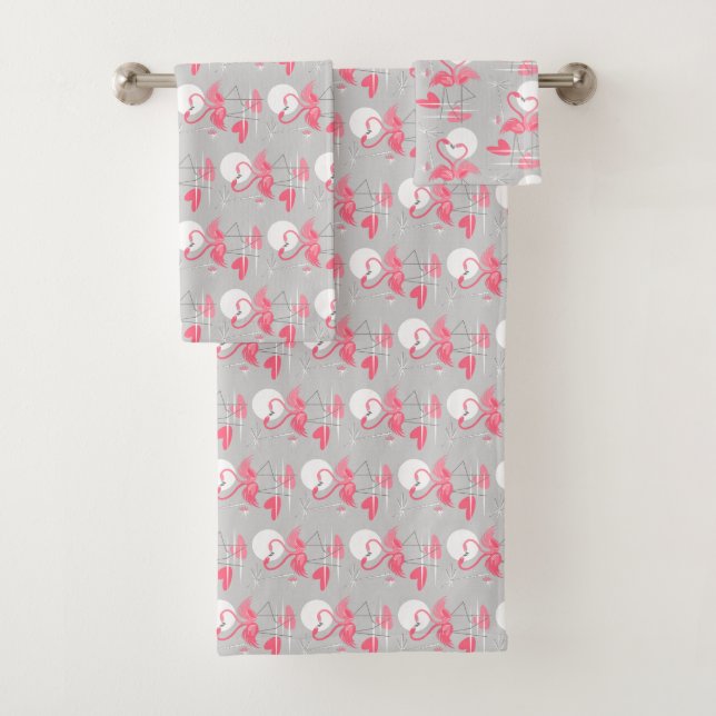 Flamingo Love Conjunto de toalhas com malhas (Insitu)