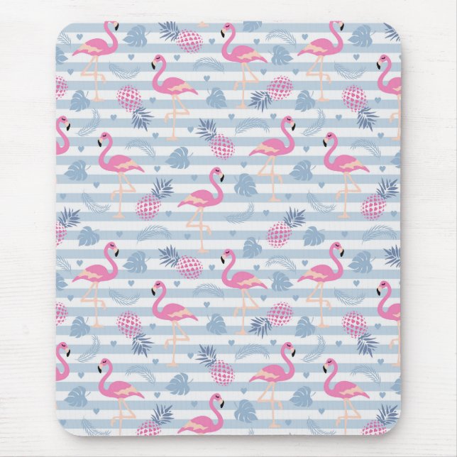 Flamingo Mousepad - Rosa e Azul (Frente)