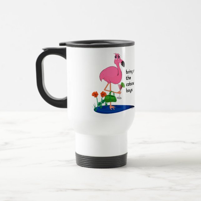Flamingo na caneca de viagem das férias (Esquerda)