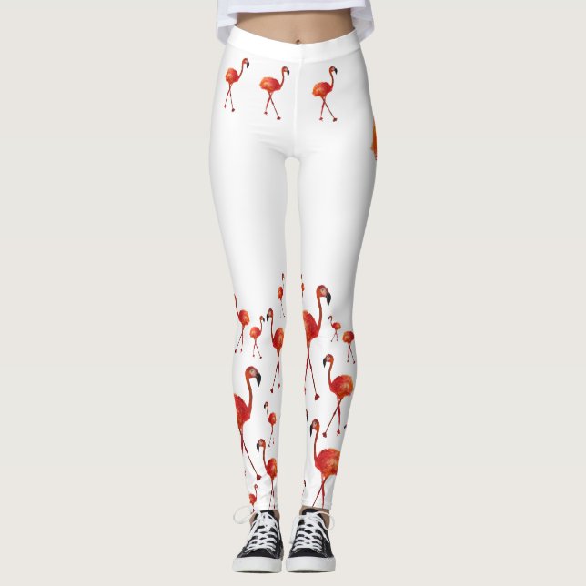 Flamingo na minha mente Leggings (Frente)