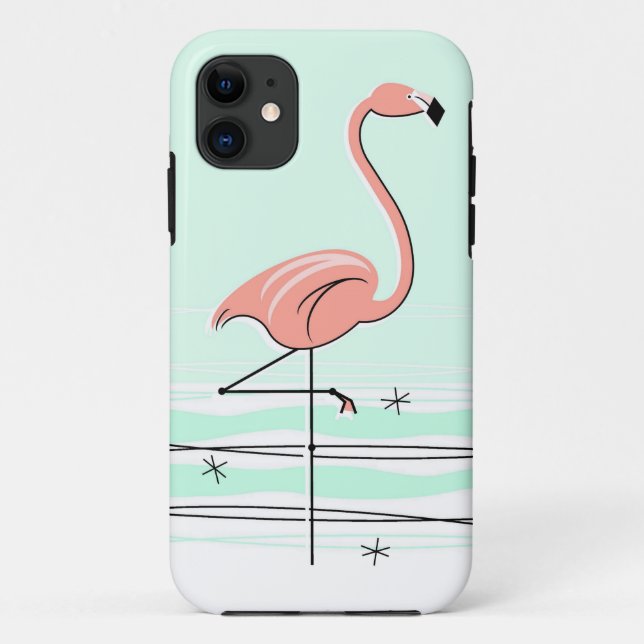 Flamingo Ocean Aqua capas de iphone (Verso)