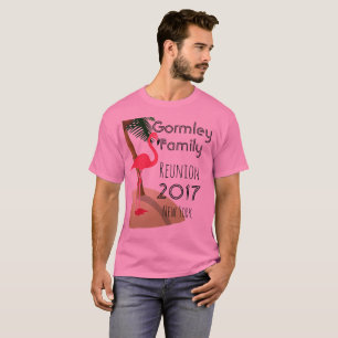 Flamingo Palm Tree - Camisa De Reunião Da Famíli
