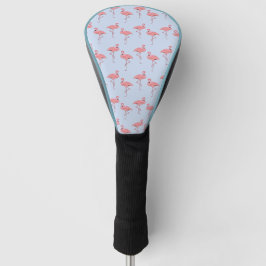 Flamingo Pattern on Sky Blue Golf Head Cobrir