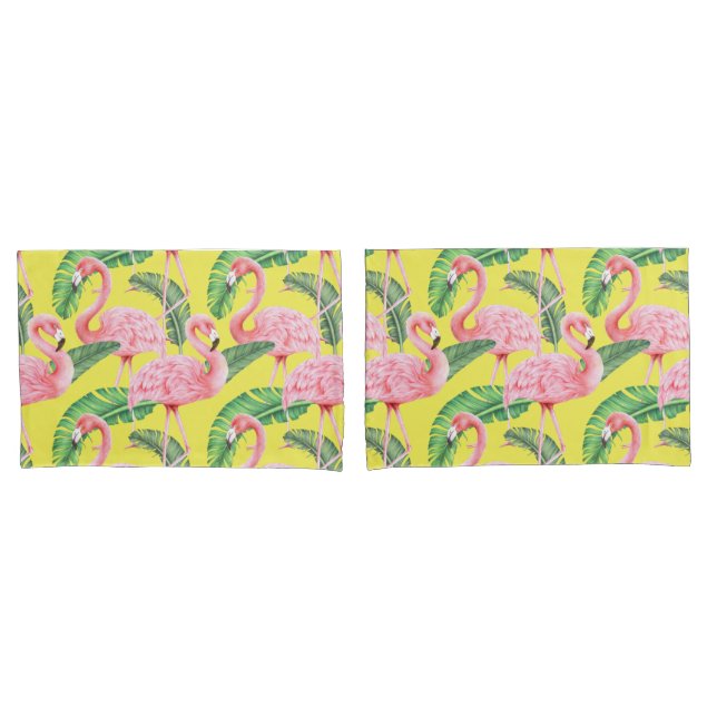 Flamingo Pattern Travesseiro Case (Frente - conjunto)
