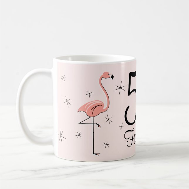 Flamingo Pink '50 e Fabuloso!' caneca (Esquerda)