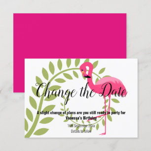 FLAMINGO PINK ALTERAR A PLACA RSVP Branca DE DATA